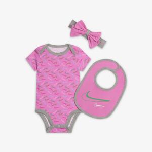 Nike Tossed Swooshfetti Baby 3-Piece Bodysuit Set NN1059-AFN