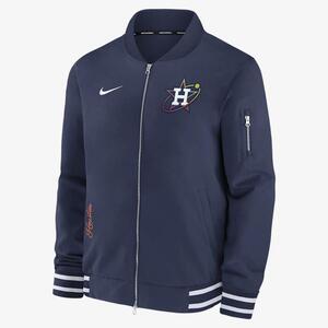 Houston Astros Authentic Collection City Connect Game Time Men&#039;s Nike MLB Full-Zip Bomber Jacket 015D11ABHUS-ZHD
