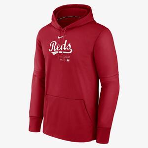 Cincinnati Reds Authentic Collection Practice Men&#039;s Nike Therma MLB Pullover Hoodie NAC3163NRED-J37
