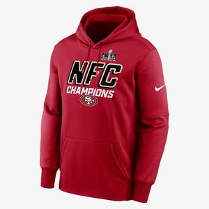 San Francisco 49ers 2023 NFC Champions Iconic Men&#039;s Nike Therma NFL Pullover Hoodie NPAQ6DL73X-NDH
