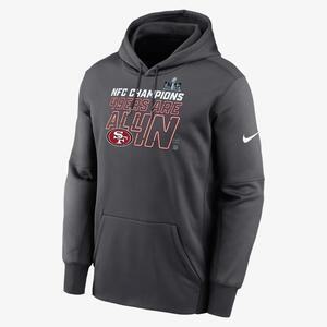 San Francisco 49ers 2023 NFC Champions Trophy Collection Men&#039;s Nike Therma NFL Pullover Hoodie NPAQ06F73Z-MU6