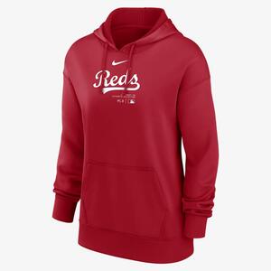 Cincinnati Reds Authentic Collection Practice Women&#039;s Nike Dri-FIT MLB Pullover Hoodie 01MN163NRED-J37
