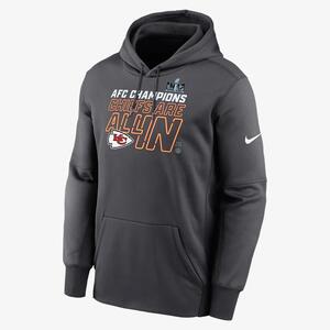 Kansas City Chiefs 2023 AFC Champions Trophy Collection Men&#039;s Nike Therma NFL Pullover Hoodie NPAQ06F7GZ-MU6