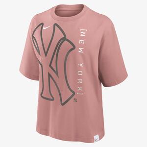 New York Yankees Statement Boxy Women&#039;s Nike MLB T-Shirt 01CM6GMNK-FXV