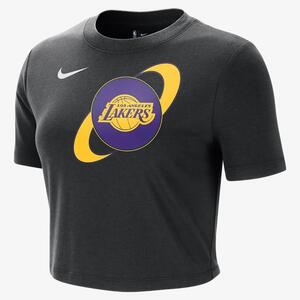 Los Angeles Lakers Courtside Women&#039;s Nike NBA Cropped Slim T-Shirt FV9537-010