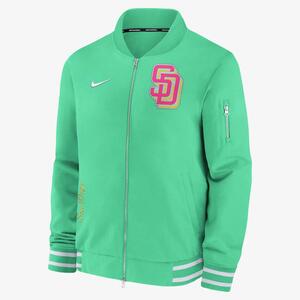 San Diego Padres Authentic Collection City Connect Game Time Men&#039;s Nike MLB Full-Zip Bomber Jacket 015D03C2PYP-ZHD