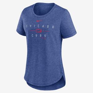 Chicago Cubs Knockout Team Stack Women&#039;s Nike MLB T-Shirt NKMVEX49EJ-PL8