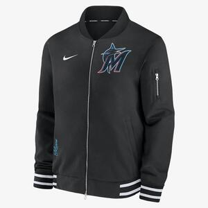 Miami Marlins Authentic Collection Men&#039;s Nike MLB Full-Zip Bomber Jacket 015D03AYMQM-132