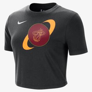 Miami Heat Courtside Women&#039;s Nike NBA Cropped Slim T-Shirt FV9538-010