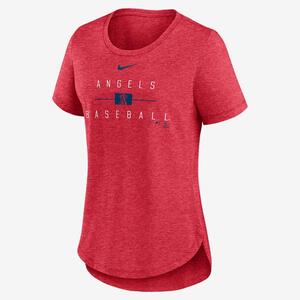 Los Angeles Angels Knockout Team Stack Women&#039;s Nike MLB T-Shirt NKMVEX48ANG-PL8