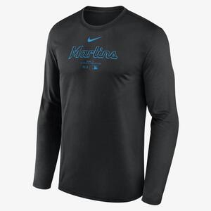 Miami Marlins Authentic Collection Practice Men&#039;s Nike Dri-FIT MLB Long-Sleeve T-Shirt 015H00AMQM-J37