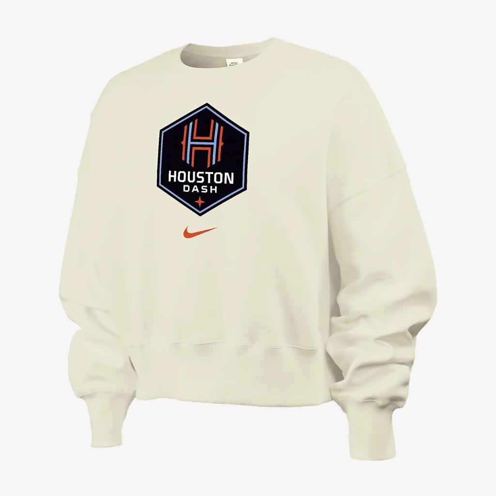 Houston Dash Phoenix Fleece Women&#039;s Nike NWSL Crew-Neck Sweatshirt W333027514-HOU