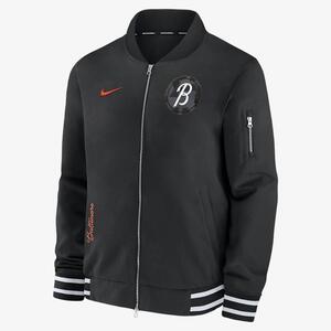Baltimore Orioles Authentic Collection City Connect Game Time Men&#039;s Nike MLB Full-Zip Bomber Jacket 015D03AYOLE-ZHD