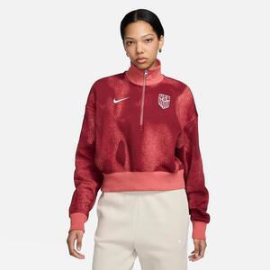 USMNT Phoenix Fleece Women&#039;s Nike Soccer Oversized 1/2-Zip Crop Sweatshirt FJ7842-655