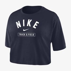 Nike Women&#039;s Dri-FIT Cropped Track &amp; Field T-Shirt W11840TFCS-NVY