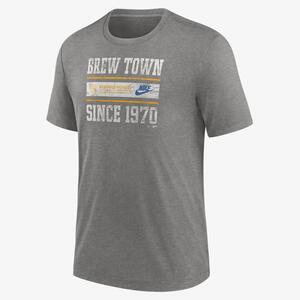 Milwaukee Brewers Cooperstown Local Stack Men&#039;s Nike MLB T-Shirt NJFD06GMIB-QAT