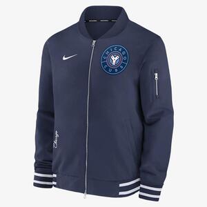 Chicago Cubs Authentic Collection City Connect Game Time Men&#039;s Nike MLB Full-Zip Bomber Jacket 015D11ABEJ-ZHD