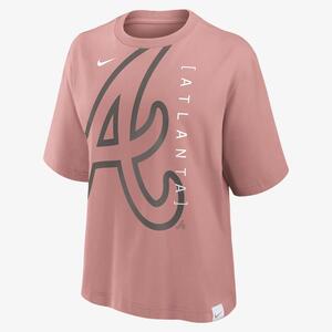 Atlanta Braves Statement Boxy Women&#039;s Nike MLB T-Shirt 01CM6GMAW-FXV