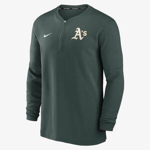 Oakland Athletics Authentic Collection Game Time Men&#039;s Nike Dri-FIT MLB 1/2-Zip Long-Sleeve Top 014G3EYFZ-G5B