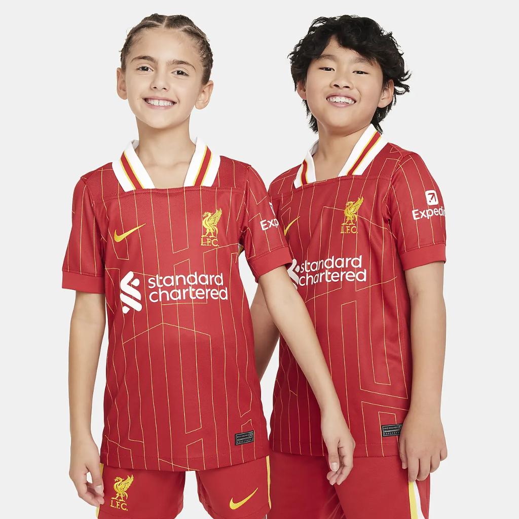 Liverpool FC 2024/25 Stadium Home Big Kids&#039; Nike Dri-FIT Soccer Replica Jersey FN9154-688