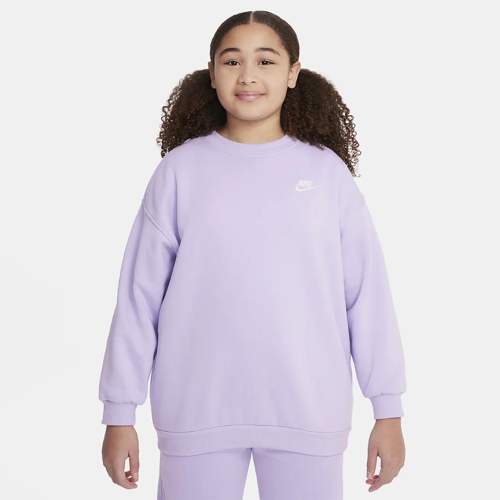 Nike Sportswear Club Fleece Big Kids&#039; (Girls&#039;) Oversized Sweatshirt (Extended Size) FD2924-515