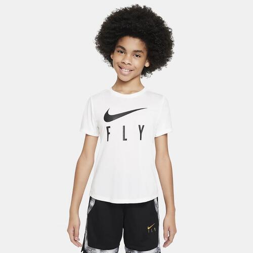 Nike Dri-FIT One Swoosh Fly Big Kids&#039; (Girls&#039;) T-Shirt FD4136-100