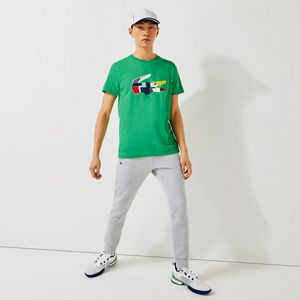 Men&#039;s Lacoste SPORT Patchwork Crocodile Print Cotton T-shirt TH0822-51