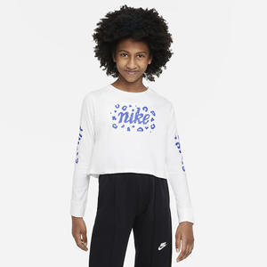Nike Sportswear Big Kids&#039; (Girls&#039;) Long-Sleeve Cropped T-Shirt DV0561-100