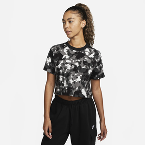 Nike Sportswear Women&#039;s Short-Sleeve Printed Crop Top DQ5966-010