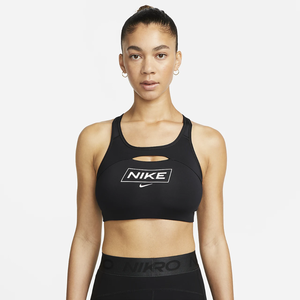 Nike Pro Dri-FIT Swoosh Women&#039;s Medium-Support Non-Padded Graphic Sports Bra DQ5252-010