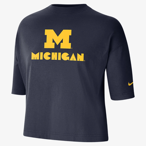 Nike College (Michigan) Women&#039;s Cropped T-Shirt DQ1741-419