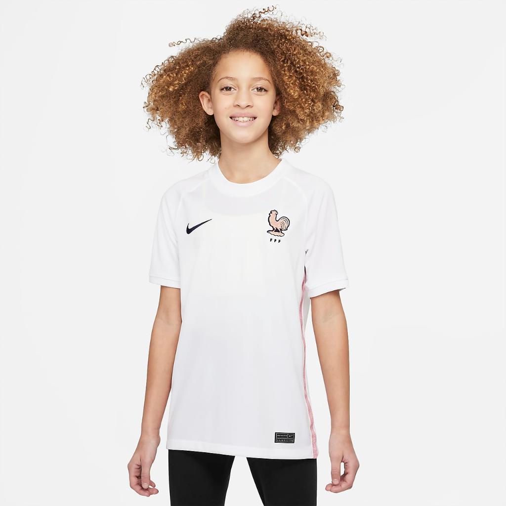 FFF 2022 Stadium Away Big Kids&#039; Nike Dri-FIT Soccer Jersey CV5790-100