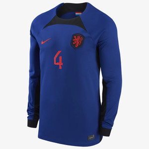 Netherlands National Team 2022/23 Stadium Away (Virgil van Dijk) Men&#039;s Nike Dri-FIT Long-Sleeve Soccer Jersey FN5132850-NED