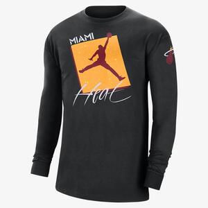 Miami Heat Courtside Statement Edition Men&#039;s Jordan Max90 NBA Long-Sleeve T-Shirt DV5749-010