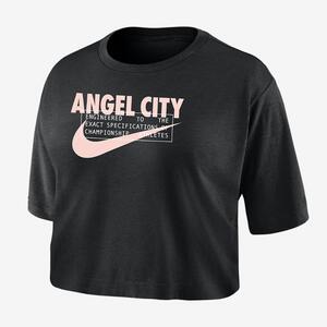 Angel City FC Women&#039;s Nike Dri-FIT Soccer Cropped T-Shirt W118406861-ANG