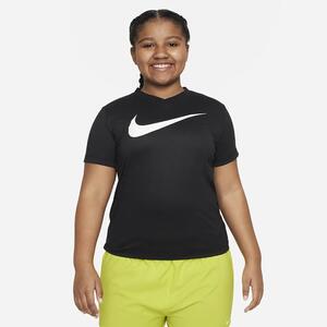 Nike Dri-FIT Legend Big Kids&#039; (Girls&#039;) V-Neck Training T-Shirt (Extended Size) FD1389-010
