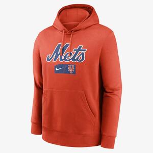 Nike Lettering Club (MLB New York Mets) Men&#039;s Pullover Hoodie NKDK89LNME-FZS