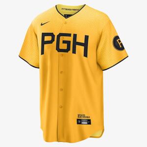 MLB Pittsburgh Pirates City Connect (Ke&#039;Bryan Hayes) Men&#039;s Replica Baseball Jersey T77001O1PT7-H13