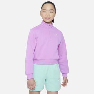 Nike Sportswear Club Fleece Big Kids&#039; (Girls&#039;) 1/2-Zip Long-Sleeve Top FD2930-532