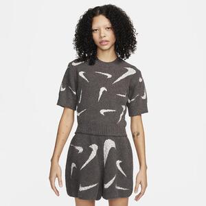 Nike Sportswear Phoenix Cozy Bouclé Women&#039;s Slim Cropped Knit Short-Sleeve Top FD4286-254