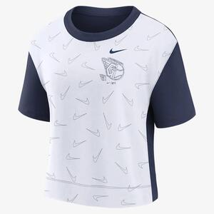 Nike Team Lineup (MLB Cleveland Guardians) Women&#039;s Cropped T-Shirt NMMD012NIAN-03C