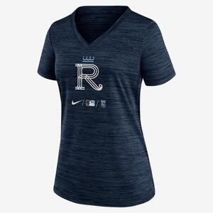 Nike Dri-FIT City Connect Velocity (MLB Kansas City Royals) Women&#039;s V-Neck T-Shirt NAC444BROY-1M6