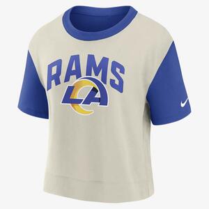 Nike Fashion (NFL Los Angeles Rams) Women&#039;s High-Hip T-Shirt NKZZ96J95-06V