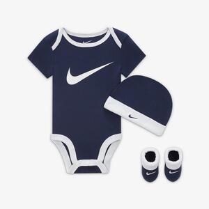 Nike Baby (0-6M) Bodysuit, Hat and Booties Box Set LN0072-U90