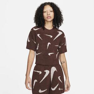 Nike Sportswear Phoenix Cozy Bouclé Women&#039;s Slim Cropped Knit Short-Sleeve Top FD4286-227