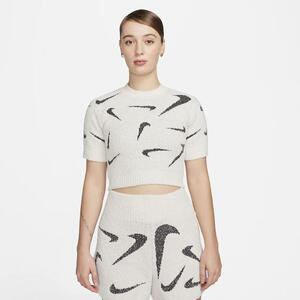 Nike Sportswear Phoenix Cozy Bouclé Women&#039;s Slim Cropped Knit Short-Sleeve Top FD4286-104