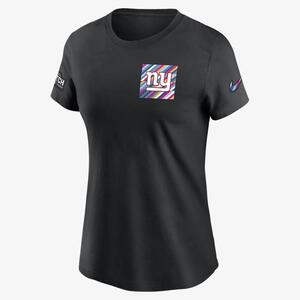 New York Giants Crucial Catch Sideline Women&#039;s Nike NFL T-Shirt 24300AZUN-ARJ