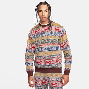 Nike Sportswear Club Fleece Men&#039;s Crew-Neck Holiday Sweatshirt FZ2723-110