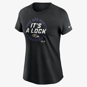 Baltimore Ravens 2023 AFC North Champions Trophy Collection Women&#039;s Nike NFL T-Shirt NPAF00A8GZ-KTR