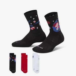 Nike Dri-FIT Little Kids&#039; Boxy Crew Socks (3 Pairs) BN1030-023